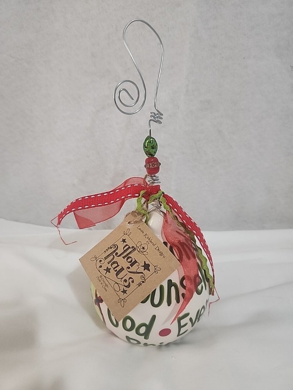 Laura Kirkland Design GLORY HAUS He Shall Be Called Ball Ornament.  New
